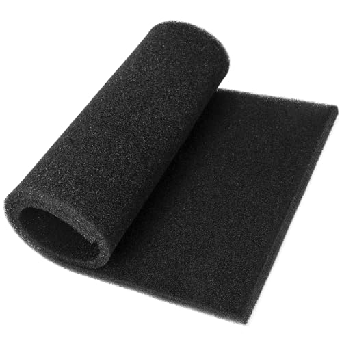 Air Filter Foam Sheet Material Replacement for UNI 12" x 24" x 3/8" 40PPI Coarse Foam Pad Pre Filter Media Washable, Cut to Fit Air Conditioner, Purifier, Aquarium (Black)