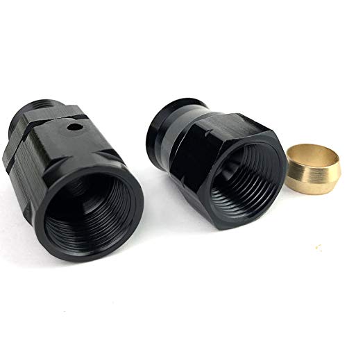 6AN Female to 5/16" Tubing Adapter Fuel Hardline Tube Fitting, 6 AN Female to 5/16 inch Hard Line Connector Aluminum Black Anodized - size: 6AN to 5/16