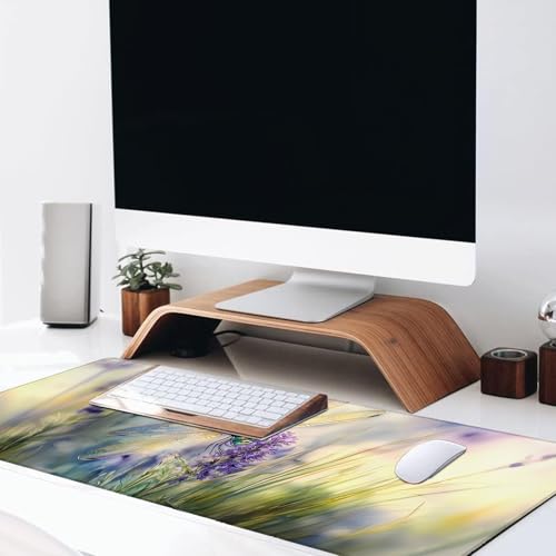 Dragonfly Large Gaming Desk Mat,Rubber Non-Slip Cute Watercolor-Inspired Mouse Pad,31.5x11.8x0.12in Extended Nature Mousepad,Game Lover Mice Pads Gifts,Office Home Deskmat Decor - color: Dragonfly