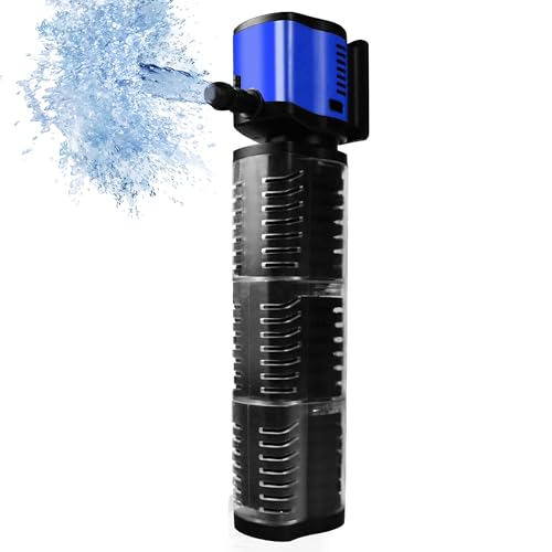 Internal Aquarium Filter for 75-200 Gallons Tank, Removable, Submersible Fish Tank Filter, 400GPH Powerful Pump for Large Fish Tanks, Turtle Tanks, Deodorization Decontamination Filter System - size: 75-200 Gallon