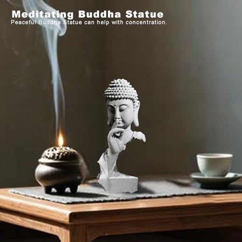Aquarium Buddha Statues Zen Garden Meditation Sculpture Yoga Figurine Stone Fengshui Decor for Fish Tank Desktop Bonsai Home Indoor Outdoor Spiritual Meditating Gift Ornaments Medium - size: 3.46"L x 2.68"W x 8.07"H