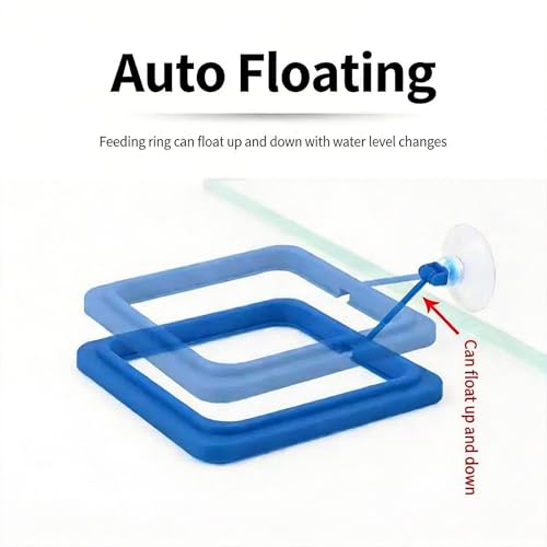 Betta Fish Feeding Ring: 2-Pack Floating Food Holder with Suction Cup - Prevents Food from Entering The Filter - Aquarium Accessories for Betta Goldfish Guppy Turtle