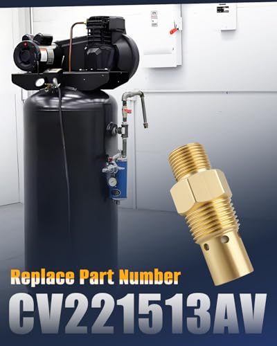 CV221513AV Air Compressor Check Valve (One-way) Fit for Campbell Hausfeld 1/2" Male NPT Tank X 3/8" Compression Tube 1/8" NPT Unloader Port
