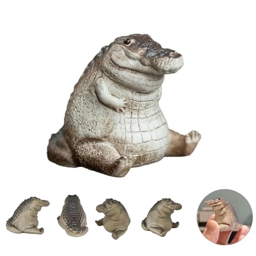 Small Crocodile Fish Tank Decorations, Cute Lively Crocodile Aquarium Decoration, Animal Fish Tank Display Decor,Ornamen Artificial Resin Accessories.