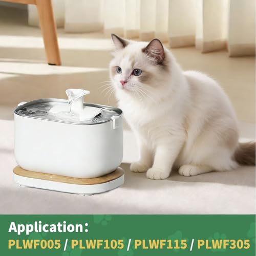 20 Pack Fountain Replacement Filters & 20 Pack Pre-Filter Sponges and a Cleaning Brush for PETLIBRO® Dockstream Cat Water Fountain PLWF005, PLWF105, PLWF115.