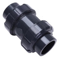 DERNORD 1-1/2" UPVC True Union Ball Check Valve with Full Port, EPDM Seals, Rated at 200 PSI, 1-1/2 Inch Socket - size: 1-1/2 inch