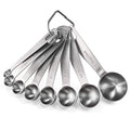Measuring Spoons: U-Taste 18/8 Stainless Steel Measuring Spoons Set of 8 Piece: 1/8 tsp, 1/4 tsp, 1/3 tsp, 1/2 tsp, 3/4 tsp, 1 tsp, 1/2 tbsp & 1 tbsp Dry and Liquid Ingredients - size: L-8 pcs