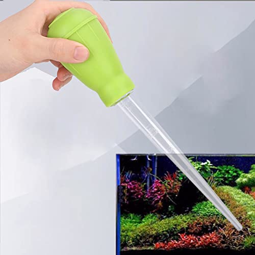Fish Pipette Dropper Mini Manual Water Changer Aquarium Gravel Cleaner Waste Remover Changer Aquarium Dropper Pipette Feeder Water Transfer(Green) - color: Green