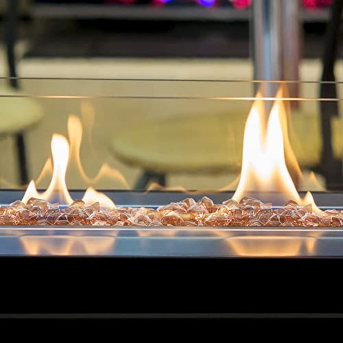 Onlyfire 1/2-Inch Polygon Fire Glass, 10 Pound Pack Glass Rock for Fireplace Fire Pit & Lanscaping, High Luster Elegant Gold - color: Elegant Gold, size: 1/2 inch