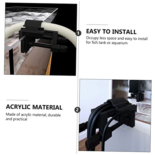 NUOBESTY 2pcs Acrylic Fish Tank Hose Holder Clip Water Filter Mounting Bracket Lightweight Multi-function Clips for Aquarium Inlet Outlet