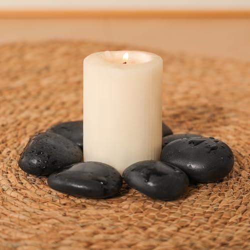 SIDONG 5 lbs Black River Rocks, 1.2-2 Inches Polished Pebbles for Indoor Plants, Aquarium Rocks Used in Fish Tank, Decorative Stones for Plants, Vases, Home Décor, Crafting, Garden Landscaping - color: Black, size: 5 lbs,1.2-2inch