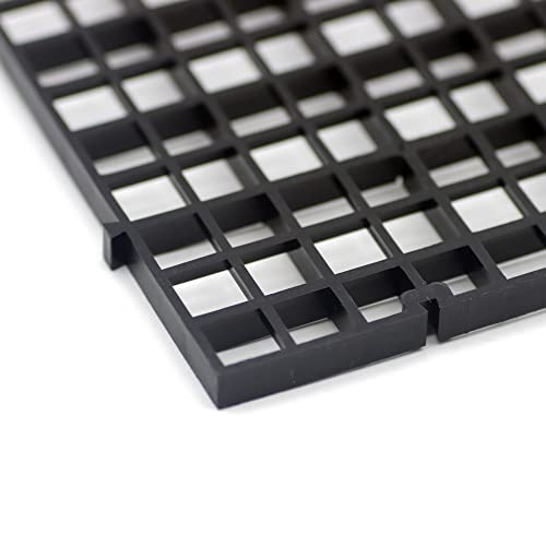 Aquarium Fish Tank Bottom Isolation 4 Pcs, Plastic Egg Crate Grid Divider Tray Egg (S 4pcs Black) - size: S 4pcs Black
