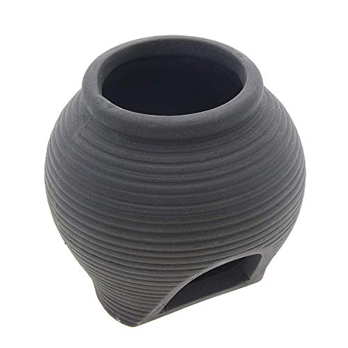 Ceramic Jar Aquarium Decorations Fish Tank Cave Breeding Cones Cave Fish Tank Ornaments for Amano Shrimp Cichlid Bonsai to Play, Hide and Rest - Black