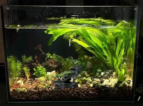 Fish Tank Decorations Aquarium Mountain View Stone Decorations Resin Rock Aquascaping with Hiding Cave, Fish Tank Accessories Aquarium Ornaments with Small Plants (BS) - color: Bs