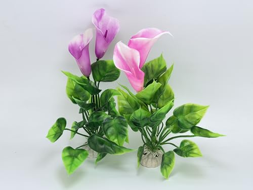 2X Artificial Aquarium Plants, Flower Craft Silk Plastic Decoration | Silk & Plastic Material, Flower Decoration, Aquatic Waterweed Design, Craft Quality
