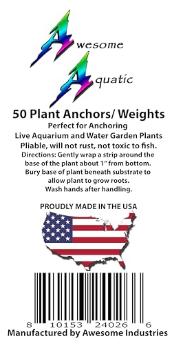 Awesome Aquatic Plant Weights/Anchors 50 Pack Strips Lead Ribbon Live Plants Weight Anchor Aquarium (50 Pack Strips) - size: 50 Pack Strips