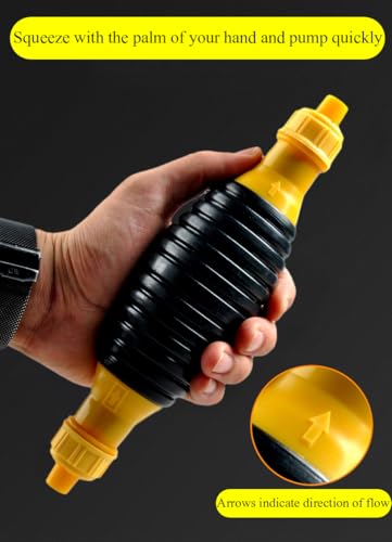 Gas Siphon Pump for Gasoline, Syphon Hand Pump with 3.3Ft Siphon Hose, Transfer Pump for Water, Fuel, Liquid, Aquarium (one hose)
