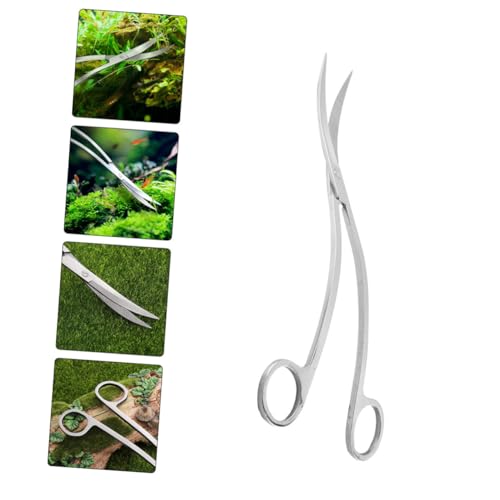SUPVOX Stainless Steel Wave Scissors for Aquarium Tank Plant Trimming Tool Sharp Blades for Easy Aquatic Plant Maintenance for Professional Aquarists