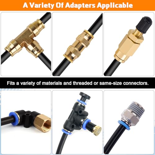 1/4" OD x 50FT DOT Air Line Tubing Kit Black SAE J844 PA12 Nylon Air Brake Hose with Cutter and Teflon Tape For Trailer Trucks RV Braking Systems or Fluid Transfer