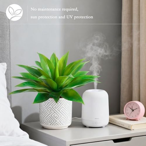 Artificial Agave Plant Fake Agave Plant Artificial Plants Outdoor Uv Resistant Artificial Fake Plants Suitable for Indoor Home Decor Outdoor Courtyard Balcony Terrace Decor 1Pcs,17.8'',Green - color: Green 18''1