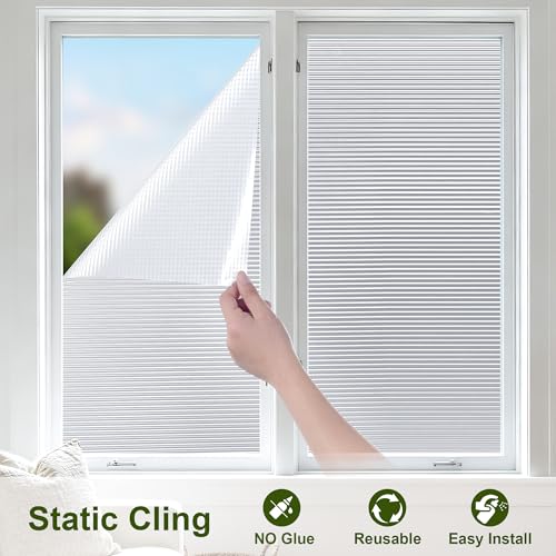 Reeded Glass Window Privacy Film, Static Cling, 29.5"x78.74" - color: Reeded, size: 29.5" x 78.7"