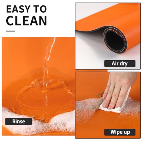 HotLive Dog Food Mat - Absorbent Cat Mat for Food and Water, No Stains Pet Feeding Bowl Mat, Easy to Clean Pet Placemats, Quick Dry Dog Water Dispenser Mat for Messy Drinkers | Paw Orange 12"x 19" - color: Paw Orange, size: 12"x19"