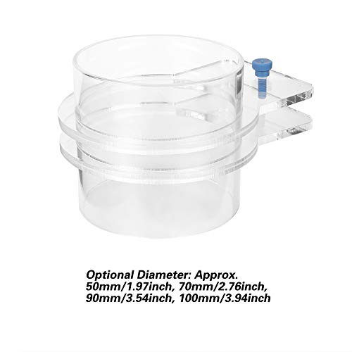 Transparent Acrylic Adjustable Fish Feeding Ring, Aquarium Fish Feeder for Freshwater and Saltwater Tanks, Durable Floating Feeding Circle with Rustproof Screws for Precise Food (50mm) - size: 50mm