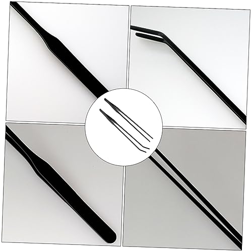 BESPORTBLE 2pcs Aquarium Tweezers Set Straight Curved Plant Cleaning Tools for Aquatic Maintenance Rustproof Design Easy to Use
