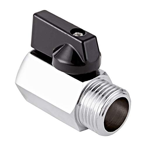2 Pack Brass Mini Ball Valve 1/2" NPT Female x Male Thread Shut-Off Valve - size: 1/2" NPT