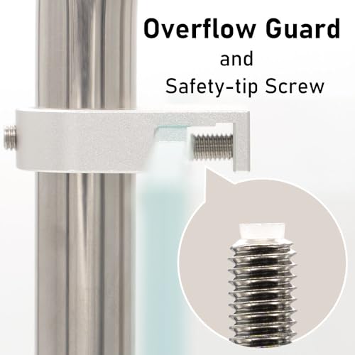 LINLAN Aluminum Alloy Aquarium Clamp with Anti-Overflow Groove for Filter Inlet and Outlet Pipes in 16/22mm (5/8" i.d.) Rimless Aquariums - size: for 16/17mm Lily Pipes-2PCS
