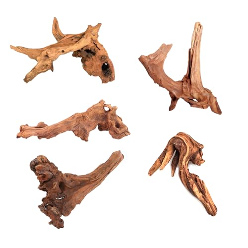 Aquarium Driftwood Natural Aquarium Decoration Tree Trunk with Rockery View Driftwood Landscaping Decoration Dead Wood Root Decor Hideouts (Random Shape) 5-10cm