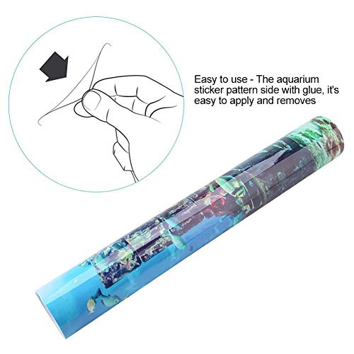 PVC Fish Wall Decorations Sticker, Coral Aquarium Background Underwater Poster, Dual Side 3D Effect Sea-World Pattern (61 x 30cm) - color: 61*30cm