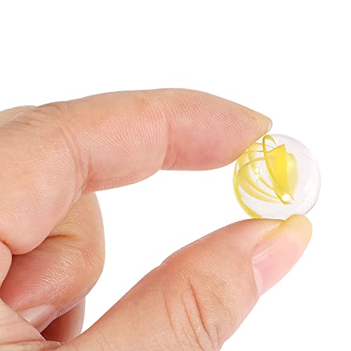 MECCANIXITY Decorative Flat Glass Marbles 17-19mm Rock Vase Filler Beads Pebbles Petal Yellow for Fish Tank Table Scatter Decor, 100 Pcs - color: Yellow
