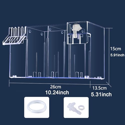 Aquarium Filter Hang on Back External Filter Box Multilayer Filtration Drawer Tray Easy Maintenance Quiet Water Circulation Suitable for Fish Tank, Clear 26x13.5x15cm - color: Clear 26x13.5x15cm