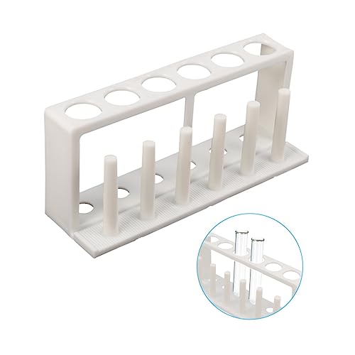 ULTECHNOVO Portable Plastic Test Tube Holder Rack Water Quality Test Tube Organizer for School Laboratory - Design for Stability White