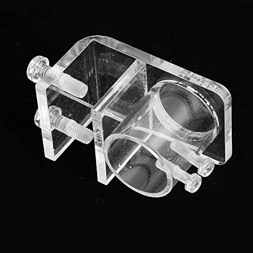 HEEPDD Aquarium Water Pipe Clamp, Acrylic Fish Hose Fix Clamp/Holder for 20mm Pipes, Perfect for Fish Tanks and Aquariums Aquarium Water Pipe, High Transparency Nan Supplies (Single Hole - size: Single Hole 25mm/0.98in Inner Diameter