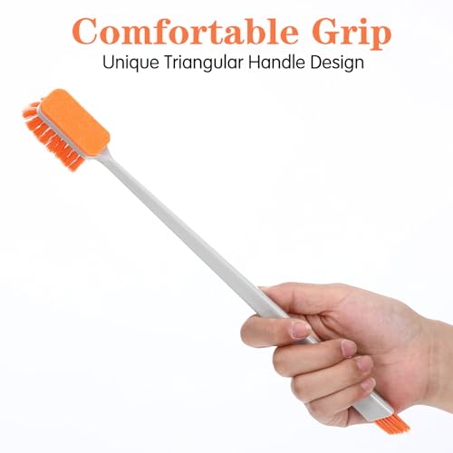 2 Pcs Small Fish Tank Cleaner Brush with Fishing Net Algae Scraper Fish Tank Brush Scrubber Sponge Tool Long Handle for Cleaning Glass Acrylic Aquariums Home Kitchen