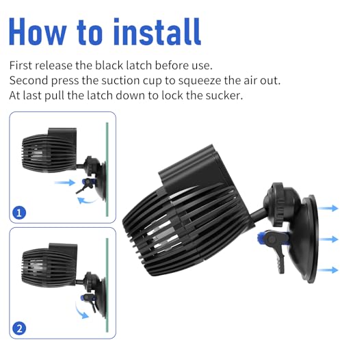 AQUANEAT Circulation Pump, 800GPH Aquarium Wave Maker, Fish Tank Powerhead Submersible Water Pump with Suction Cup - size: 800 GPH