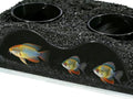 Aquarium Underground Tunnel Cave Natural Curve with Holes for Viewing, Fish Tank Decoration Hideout, for Cory Catfish, Shrimp, Loach and Pleco, Black