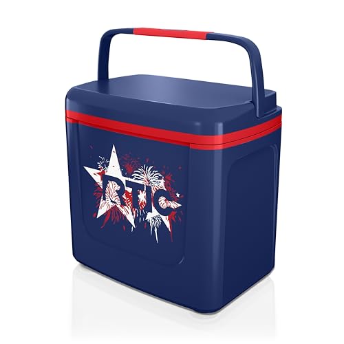 RTIC 8 QT Road Trip Personal Cooler, Small, Compact, Insulated, Portable Ice Chest Box for Food, Drink, Beverage, Beach, Camping, Picnic, Fishing, Boat, 12-Can Capacity - color: Fireworks