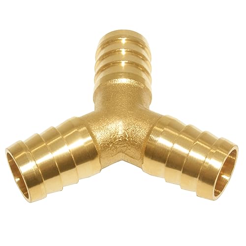 Uenede 3PCS Solid Brass 1/2"OD Barb Fitting Y 3-Way Union Intersection Barbed Hose Fittings for Water/Oil/Gas - size: 1/2" Barb, style: Y (3 Way)