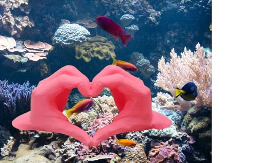 Fish Tank Decor Heart Hands Fish Hide Tank Decoration Fish Tank Aquarium Gift for Her Gift for Teen Shrimp Hide Tunnel