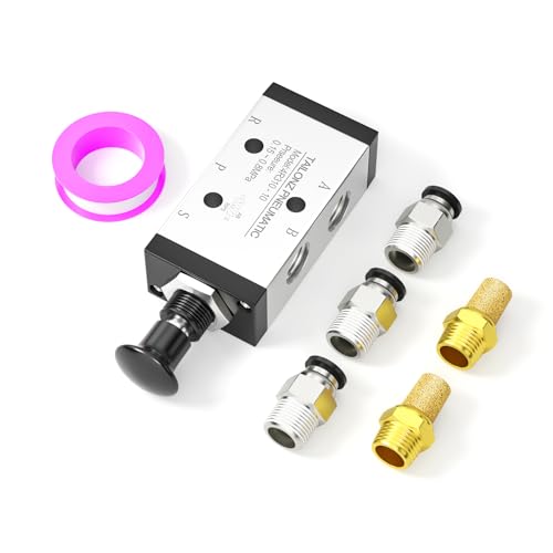 TAILONZ PNEUMATIC 3/8"NPT 5 Way 2 Position Air Hand Lever Operated Valve Pneumatic Solenoid Valve Manual Control Push-Pull 4R310-10 - size: 3/8"NPT, style: 5 Way 2 Position Manual