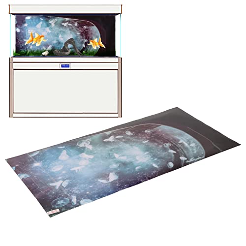 3D Aquarium Background PVC Fish Tank Decoration Sticker, Self Adhesive Backdrop with Realistic Pattern for Freshwater Saltwater Tanks (91 * 50CM) - size: 91*50CM
