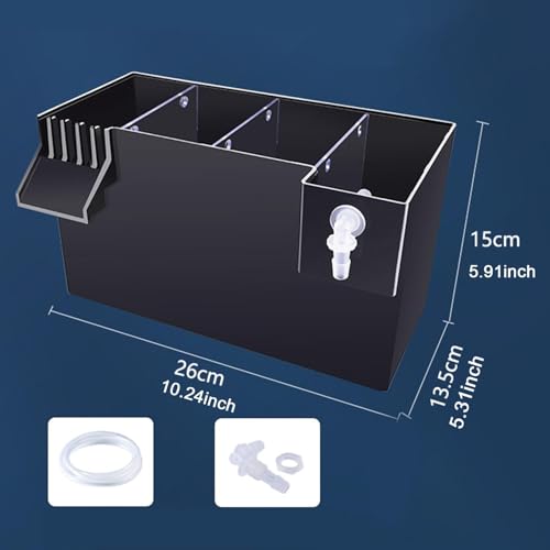 Aquarium Filter Hang on Back External Filter Box Multilayer Filtration Drawer Tray Easy Maintenance Quiet Water Circulation Suitable for Fish Tank, Black 26x13.5x15cm - color: Black 26x13.5x15cm