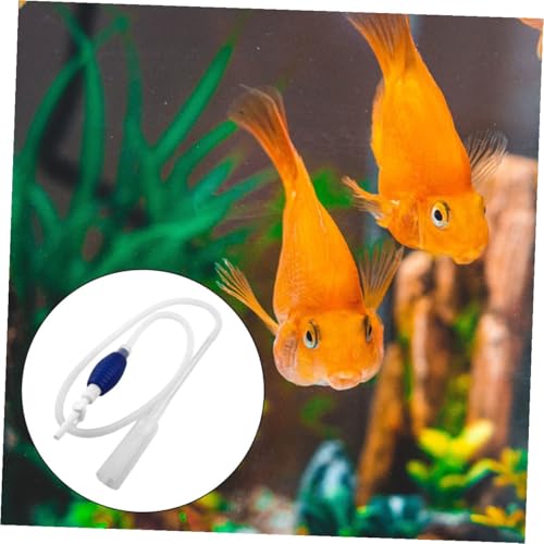 Hemoton Fish Tank Water Changer Manual Pump Siphon Tool Medium Size White Vacuum Gravel for Fish Tank Maintenance