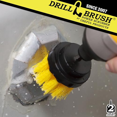 Bathroom Cleaning Brush - Shower Drill Cleaning Brush - Grout and Tile Cleaning Brush - Bathtub Cleaning Brush - Power Cleaning Brush - Shower Scrub Brush - Drill Cleaning Scrubber Brush Kit for Home - color: Yellow