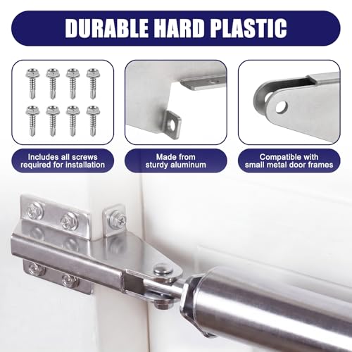 1 Pcs Aluminum Jamb Bracket Aluminum Screen Door Closer Bracket Storm Hardware Replacement Parts for Door Closers (Silver) - color: Silver