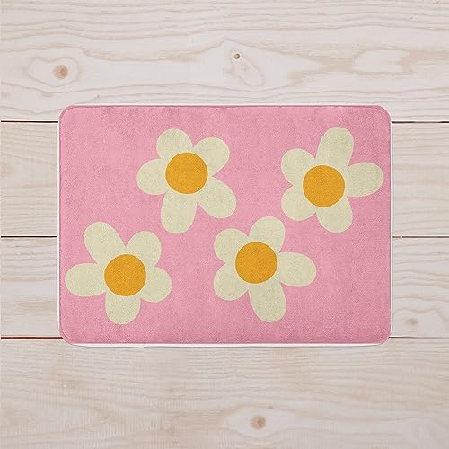 Daisy Flower Pink Floor Mat Bathroom Decor Kitchen Mat Home Decor Bathroom Rug Danish Pastel Non-Slip Rugs Front Indoor Doormat Floor Mat Easy Clean Shoe Scraper Patio Lawn 16x24 Inch - color: Color 5, size: 16*24inch