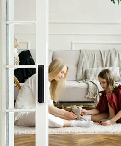 RVPEKUPE Adhesive Cabinet Handles Stick on Handle Self Stick Sliding Shower Door Handle 4-3/4" Black 2-Pack - size: Overall Length 4-3/4"